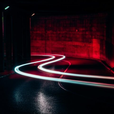 time lapse photography of light on road